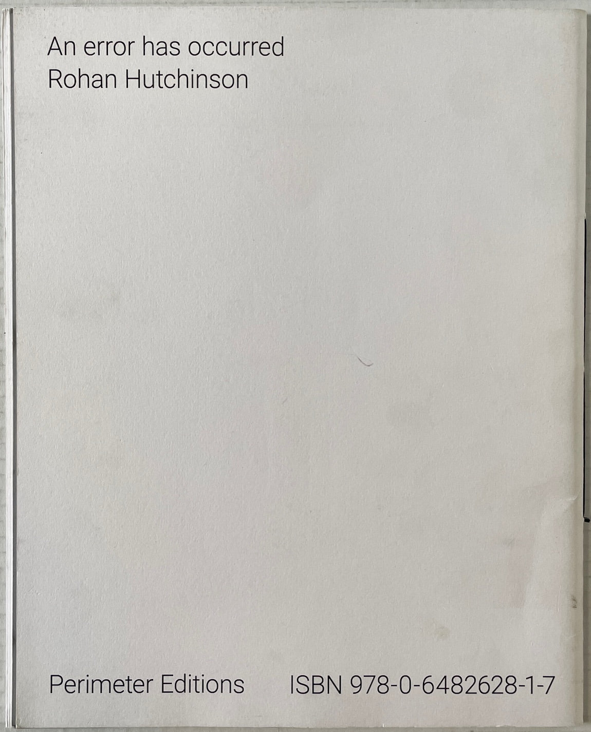 Rohan Hutchinson: An Error Has Occurred