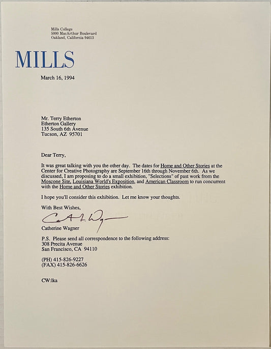 Catherine Wagner: Changing Places [+ signed letter]
