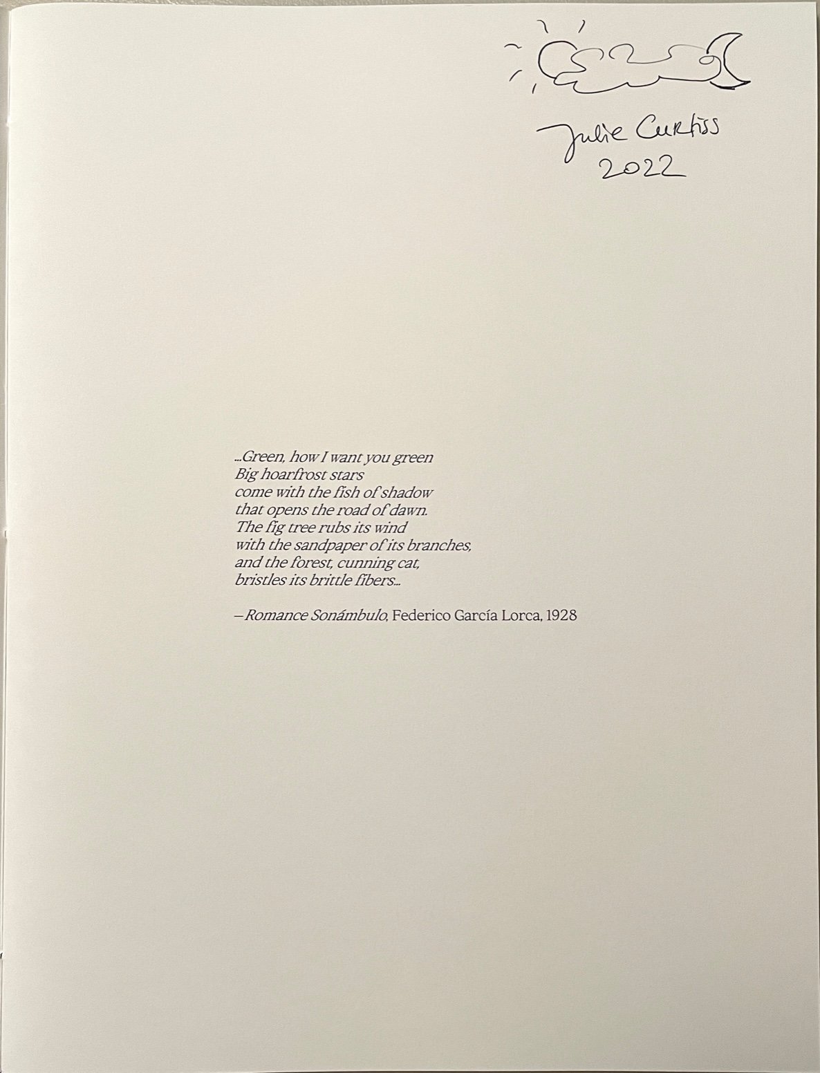 Julie Curtiss: Works on Paper [signed w/ drawing]