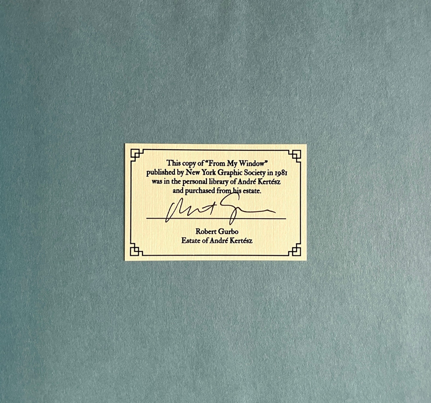 Andre Kertesz: From my Window [artist's copy]