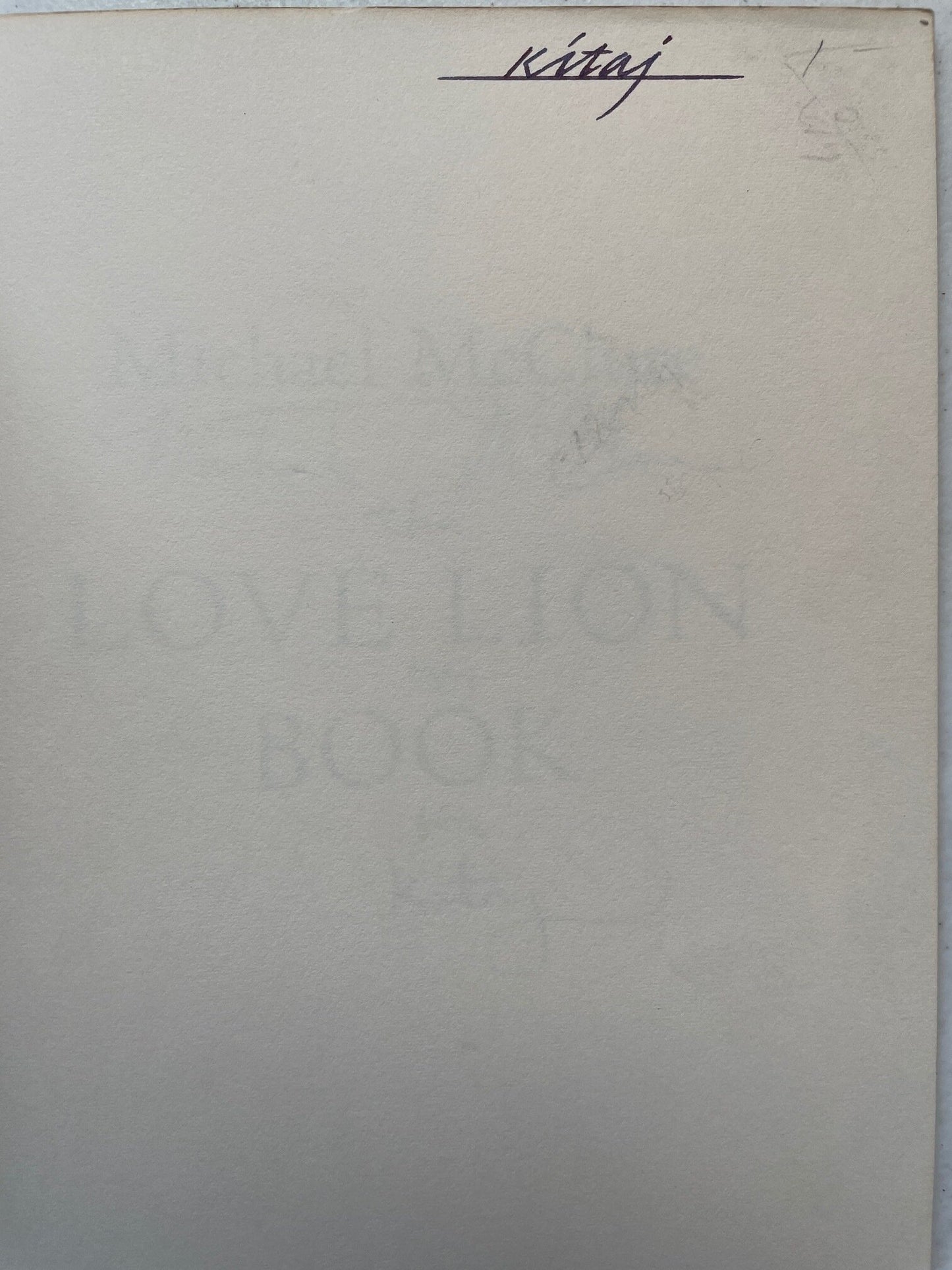 Love Lion Book by Michael McClure [signed R. B. Kitaj copy]